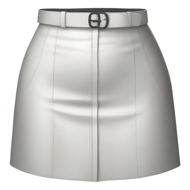 White High waisted leather skirt isolated sticker