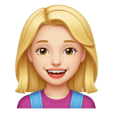 girl with braces, winking sticker