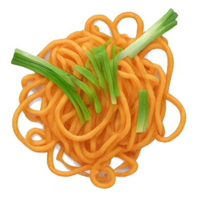 food emoji of orange noodles with spring onion sticker