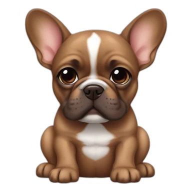 Brown French bulldog puppy sticker