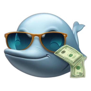 a-whale-with-sunglasses-who-is-greedy-with-money sticker