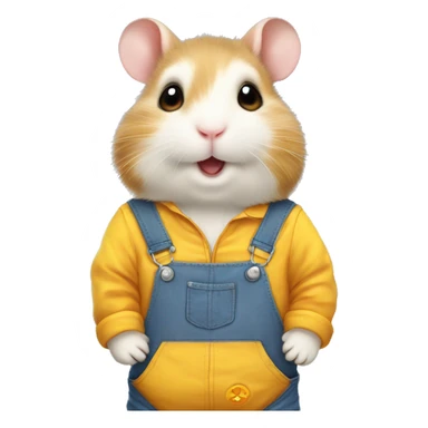 hamster in overalls inscription Nanxing sticker