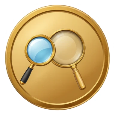 gold medal with bandage and a magnifier engraved on the center sticker