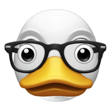 Duck head with glasses sticker
