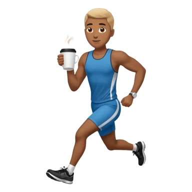 Morning Coffee Runner black man  sticker