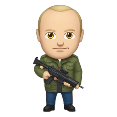 Putin with a gun sticker