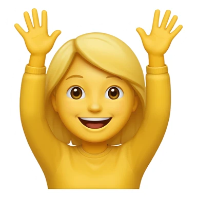 Hands up laughing emoji sticker