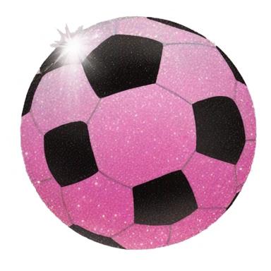 Pink ombre soccer ball with glitter  sticker