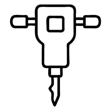 outlined mining drill icon with no fill sticker