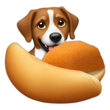 dog eating coxinha sticker