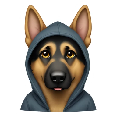 german shepherd wearing a hoodie sticker