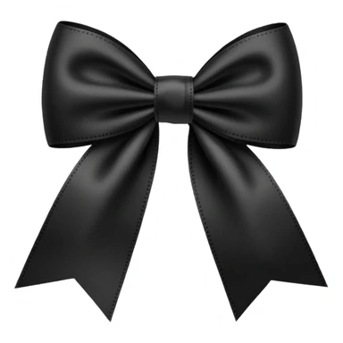 black THIN ribbon bow sticker
