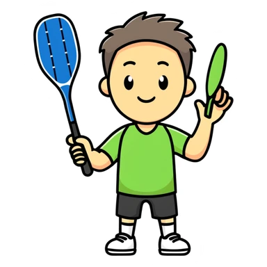 Dan with pickleball paddle sticker