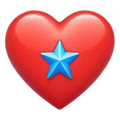 A red heart with a blue star inside sticker