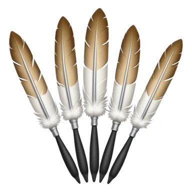A row of goose feather pens sticker