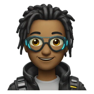 Happy cyberpunk sticker