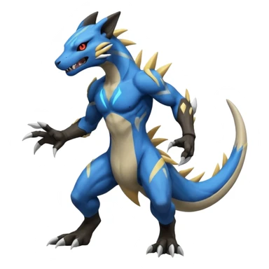 Salandit-Marowak-Manectric-Zeraora-Fakémon-hybrid-creature (full body)  sticker