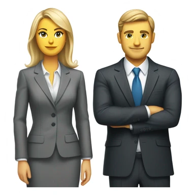 caucasian businessman and businesswoman sticker