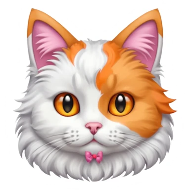 cat with pink bows on right side of ear sticker