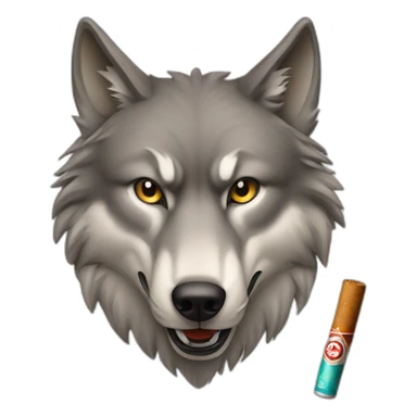 Wolf with sigarets sticker