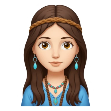 Brunette hippie sticker