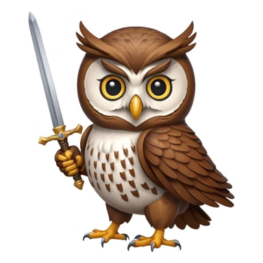 An owl fighting with a sword. sticker