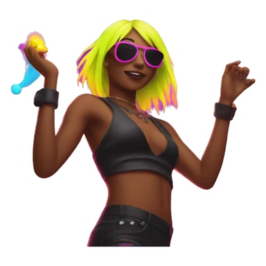 Rave party dancing neon smoking sticker