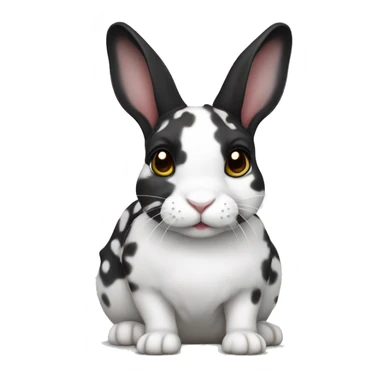black and white spotted mini rex rabbit sticker