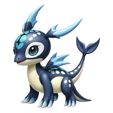 Black and white smooth glossy soft hot spotted Meloetta-Dialga-Orca-Giratina-Noibat-Pokémon-Fakémon-fusion-hybrid-creature sticker