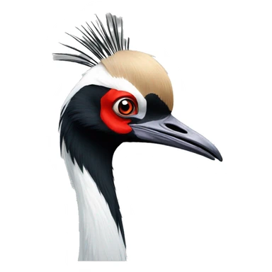 Black crowned crane sticker