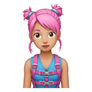 climber girl with pink bun hair sticker