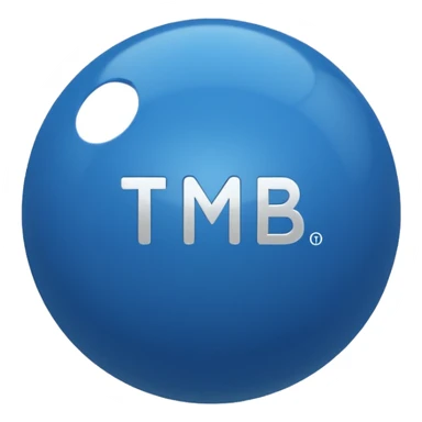 Blue Ball with MB written on it sticker