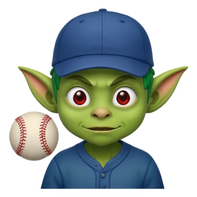 Goblin wearing baseball cap sticker