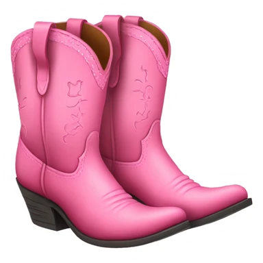 Pair of cowgirl boot pink sticker