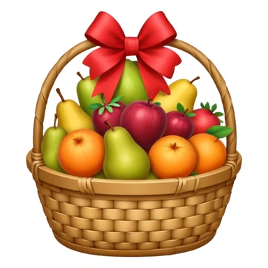 A luxury basket with wrapped fruits and ribbon bow.








































 sticker
