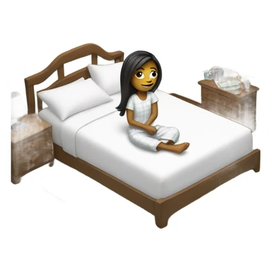 A clean girl getting ready for bed in her fresh sheets sticker