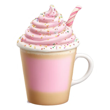 Light pink latte with sprinkles tied with a bow sticker
