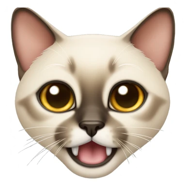 siamese cat with bottom tooth poking out sticker