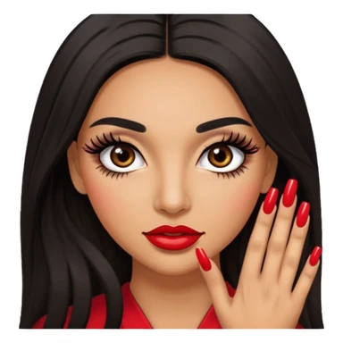 Baddie Latina emoji with fake lashes and nails sticker