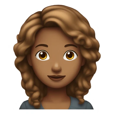 Fille cheveux mi long brune peau blanche hevex e eux marons sticker