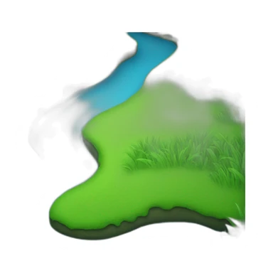 blue river with green grass sticker
