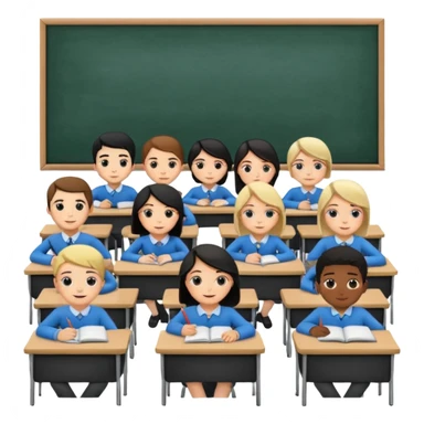 Создай комекс 24 учиника и учительницы в школе за партой sticker