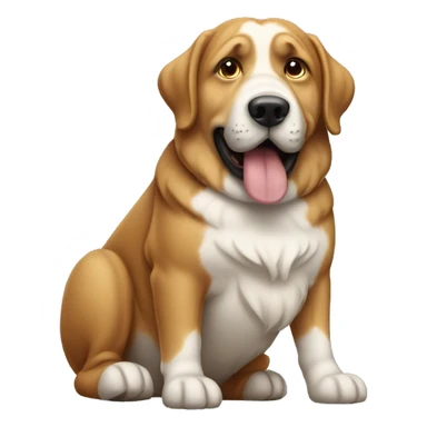 Man sitting in a big dog sticker