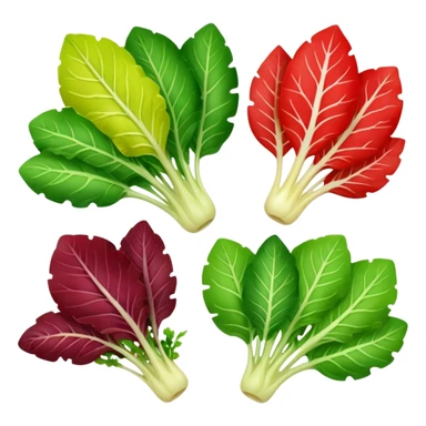 different salad leaves different colors  sticker