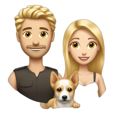 blond-hair-sexy-man-and-girl-with-dog sticker
