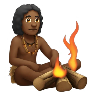 aborigines sitting by the fire sticker