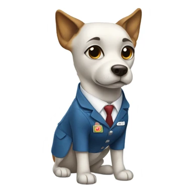 Dog flight attendant sticker