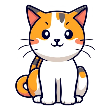 Calico cat with three colors sticker