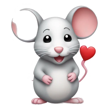 cute mouse with hearts sticker