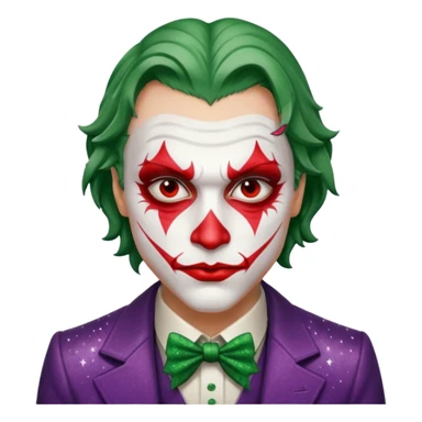 Glitter RED and White Joker Gangster  sticker